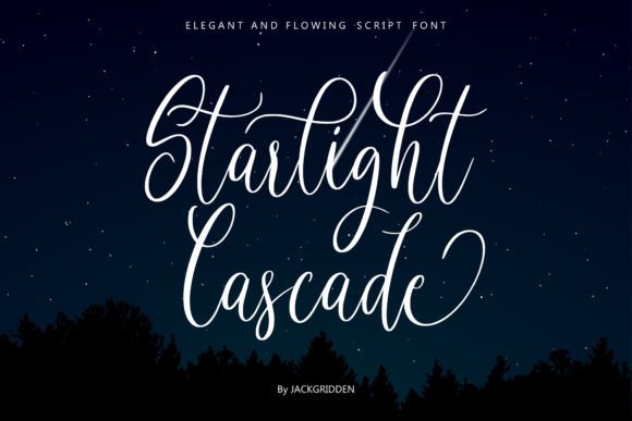 Starlight Cascade: A Magical Script Font for Makers